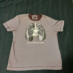 Zara Striped Graphic T-Shirt